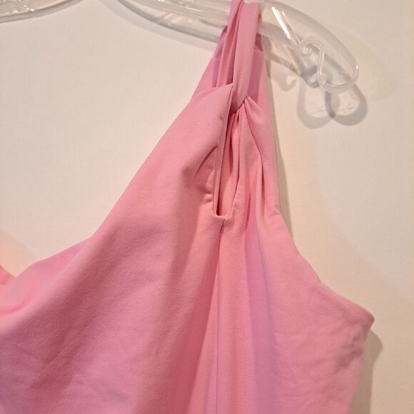 Revolve Susana Monaco One Arm Keyhole Dress In Ballerina Pink Stretchy Sz L New! - Picture 7 of 13
